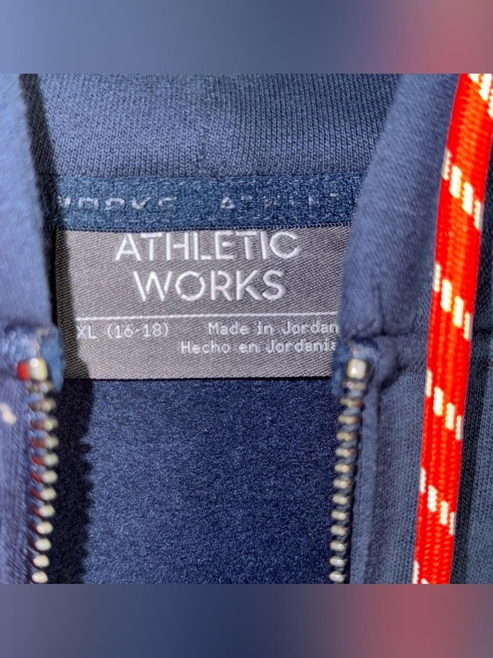 Women’s XL Oversized Full Zip Fleece Hoodie Two Way Zip Blue Cotton Soft Casual - Picture 7 of 16